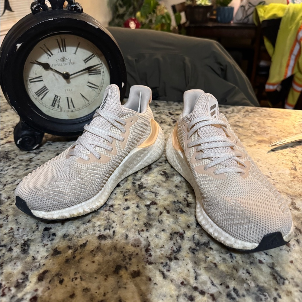 ADIDAS Cream & Peach Athletic Sneakers